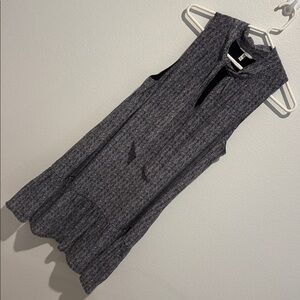 Joie Sleeveless Silk dress with Printed Tweed Look